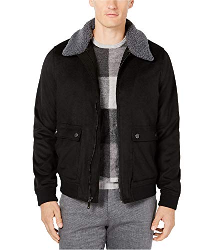 Ryan Seacrest Distinction Mens Aviator Lightweight Warm Bomber Jacket Black L