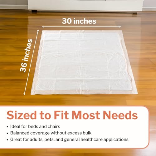 McKesson Underpads Disposable Bed Pads 30" x 36" [100 Count], Heavy Absorbency, Ultra Incontinence Chux Pads for Adults, Elderly, and Baby, Pee Pads - Thumbnail 6