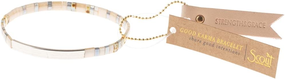 Scout Curated Wears - Good Karma Miyuki Bracelet - Strength & Grace Ivory/Silver