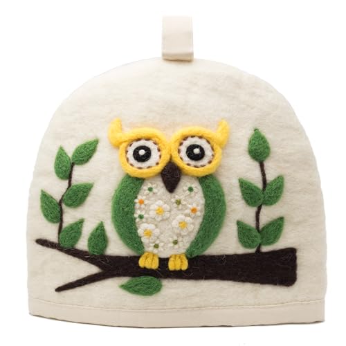 Glaciart One Wool Teapot Cozy Kettle Cover | Dome Shaped Large Tea Cosy, Kettle or French Press | Handmade & Needle Felted from Natural Wool | Warms Up to 2 Hours | Great as Gift