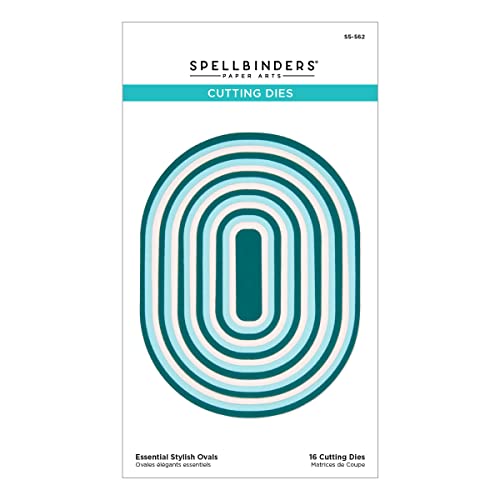 Spellbinders- Essential Stylish Ovals Etched Dies from The Stylish Ovals Collection, Metal, ONE