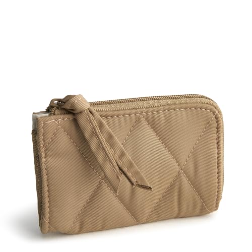 Vera Bradley Women's Performance Twill Zip Card Pouch, Tiger's Eye, One Size