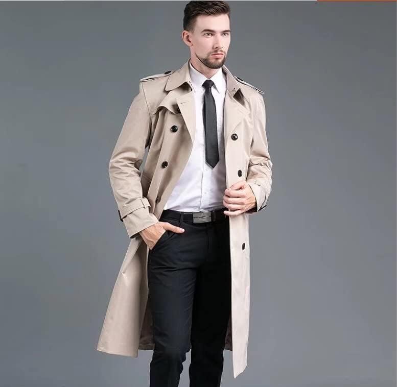 海外最新 Msymay トレンチコート メンズ ビジネスコート ダブルブレスト スプリング ロング丈 細身 アウター 春服 ピーコート Pコート ジャケット チェスターコート スリム コート ジャケット Proksi Si