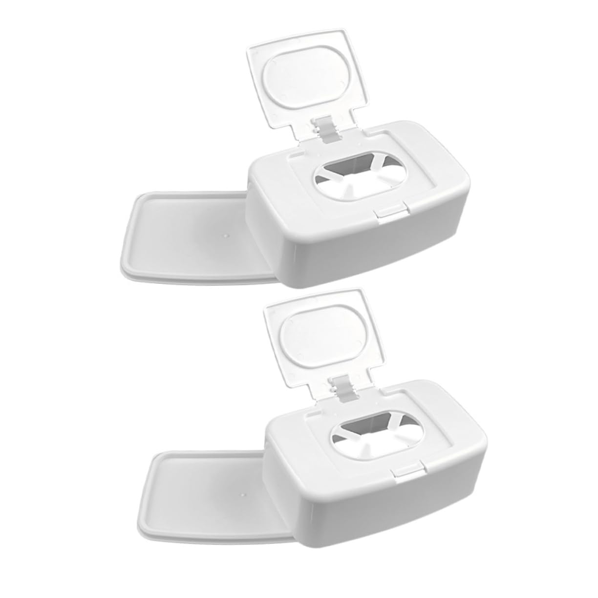 MAGICLULU 4 Ensembles pour Lingettes Humides Étui À Lingettes pour Bébé Contenants D'essuyage Rechargeables Distributeur De Mouchoirs Humides PP Blanche 2 Pièces * 4