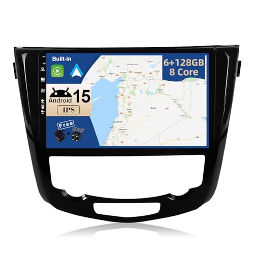 JOYX NAVI - Autoradio Android 14 pour Nissan X-Trail Qashqai J11 Rouge (2014-2018) - 6G+128G, DAB+, Carplay, Android Auto, DSP, 360° Caméra, Wi-Fi, USB