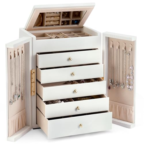 Dajasan Large Jewelry Organizer Box, Jewelry Boxes for Women Girls,