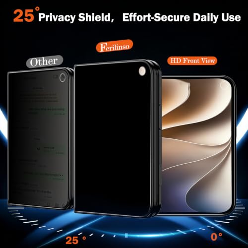 Image of Ferilinso Privacy Screen Protector for iPhone Tempered Glass Ultra Fold