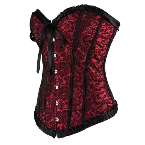 frawirshau Corsets for Women Floral Overbust Corset Bustier Lingerie Top2