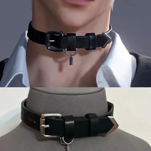 Love and deepspace Sylus Qin Che Choker Leather Neck Ring Cosplay Costume Halloween Hunter Clothes Merch3