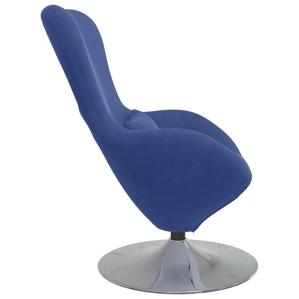 vidaXL Sillón Huevo Azul Policía Terciopelo, Silla de salón Moderna, Asientos Elegantes, Terciopelo, cómodos, Forma de Huevo, giratoria para Relajarse en casa