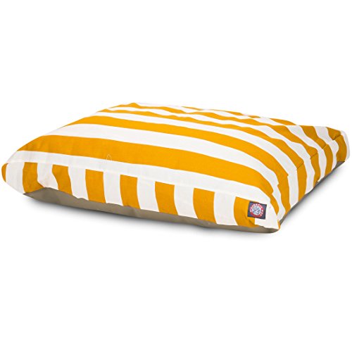 Majestic Pet Vertical Stripe Rectangle Dog Bed, Yellow, Large #TOP1