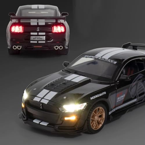 Image of VARIYA ENTERPRISE Exclusive Alloy Metal Pull Back Die-Cast Car Diecast Metal Pullback Toy Car with Openable 6 Doors,Light Music Boys Gifts Toys (1:32 Mustang Shelby Gt500-Multicolor)