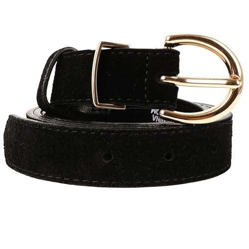 Womens Genuine Leather Belt for Casual Waist Belt Black Leather with Gold Buckle Fashion Ladies Belts for Jeans Pants Dress2