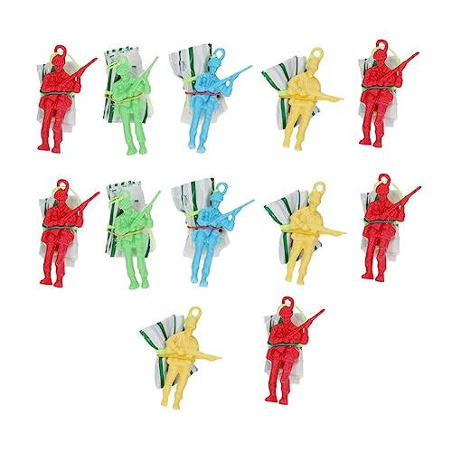 Toddmomy 12pcs Mini Soldier Toys Parachute Toys for Boys and Girls Outdoor Flying Set