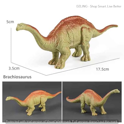 Image of DZLING Realistic Big Dinosaur Toy Set for Kids - 6 Pieces Realistic Dinosaur Figures, Dino Animal Action Figurine Decoration Items Birthday Gift for Childrens 3+ Years