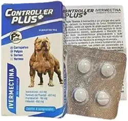 Controller Plus - Remédio Anti Pulgas, Carrapatos, Vermes E Sarnas 4 Comp 30kg