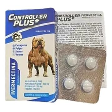 Controller Plus - Remédio Anti Pulgas, Carrapatos, Vermes E Sarnas 4 Comp 30kg
