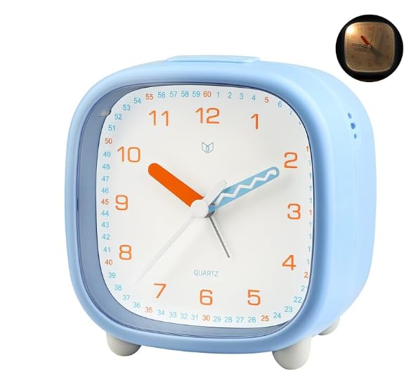 Ayybboo Wecker Digital mit Große LED-Display,Wecker mit Helligkeit Regelbar, Snooze, 12/24H, Digitaler Uhr Netzbetrieben/Batteriebetrieb Schlafzimmeruhr (Hellblau)