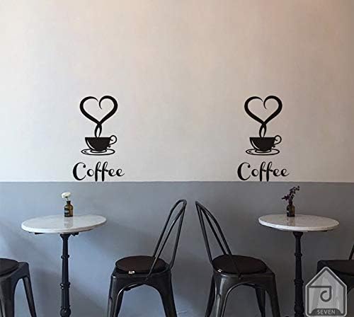 Creatiee Coffee Tea Cup Art Wall Decal Sticker, Removable DIY Vinyl Mug Decal Wallpaper for Kitchen Home School Office Shop Cafe Pub Restaurant Hotel Wall Decor - Dress up Your Style (4.7'' x 7.9'')