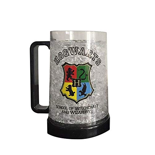 Image of Silver Buffalo Hogwarts School of Witchcraft Disney's Stitch Hawaiian Flower Freeze Gel Plastic Stein, 16-Ounce, Multicolored