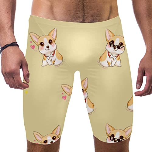 Maillot de bain homme garçon Corgi jaune multicolore HUI JIN SHOP L