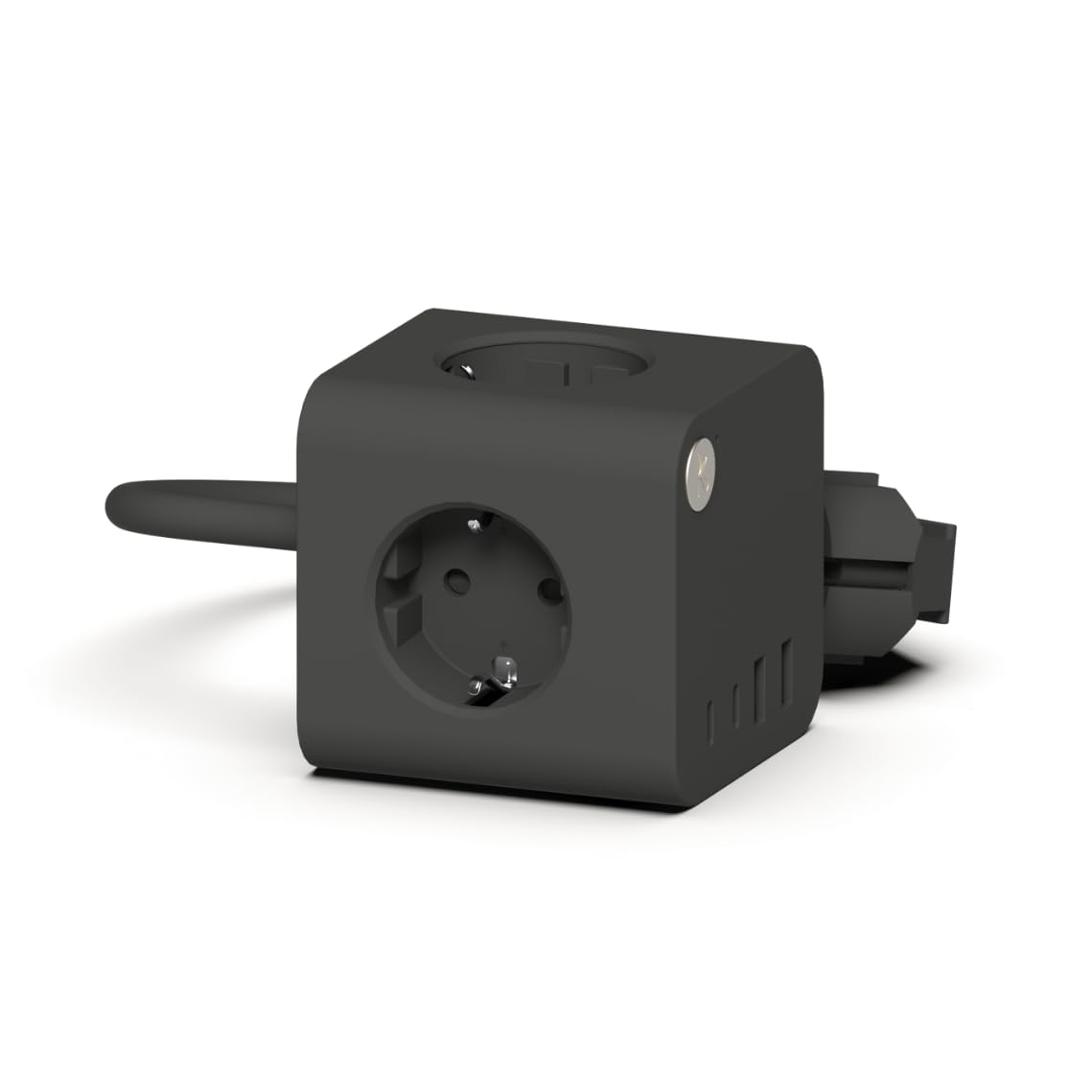Kreafunk - Multiprise Design Ampie Wired - 3 Prises EU, 2 Ports USB-C, 2 Ports USB-A, Cable 1,8m, Station d'alimentation Compacte et Moderne pour la Maison ou Le Bureau (Black)