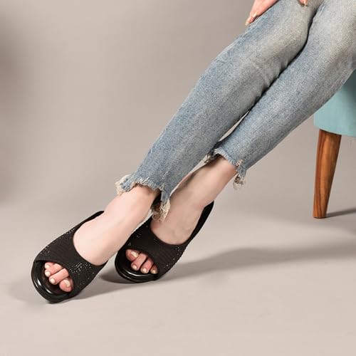 Image of Action Women's Suede Platform Sandals|Open Toe| | Ankle Strap Black