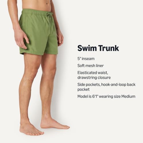 Image of Amazon Essentials Men's Swim Trunks with Mesh Lining, Pockets, Drawstring Closure