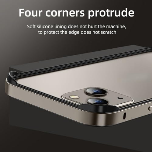 Coque de protection en métal pour iPhone 14 13 12 Pro Max violette et rigide - 4