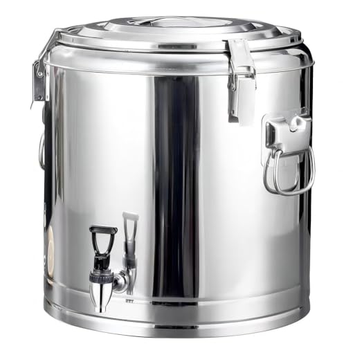 Dispensador térmico de bebidas, recipiente aislado para bebidas, acero inoxidable 304, grifo para agua fría y caliente, capacidad de 40 litros, ideal para catering, té, café, sopa