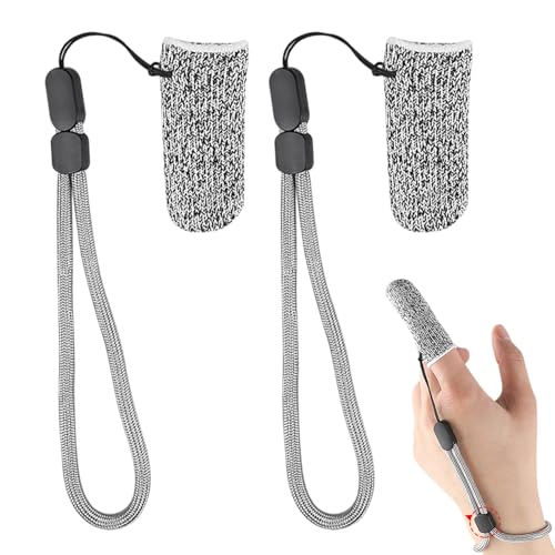 Duroecsain - Protector de dedos para pesca, protección individual para dedos, 2 pares de mangas transpirables, anticortes, para trabajo, deporte, escultura, jardinería