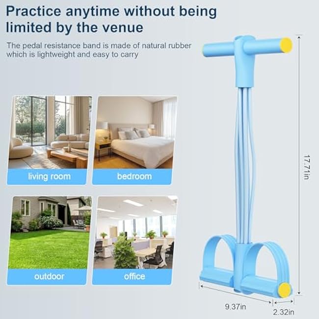 21 Fitness Resistance Bands-8 Tube Pedal Ankle Puller, Stirrup Puller for Exercise - Elastic Yoga Pedal Resistance Band for Full Body Workout, Abdomen/Waist/Arm/Leg Stretching