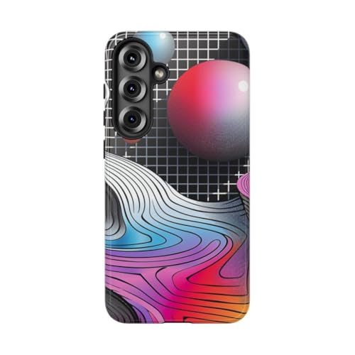 Coque Samsung S25 Plus rigide brillante paysage géométrique