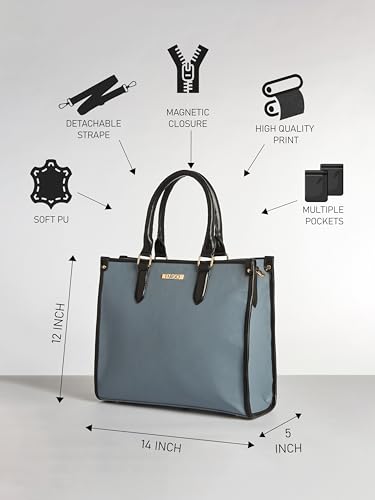 Image of Fargo Regal Vegan Leather Tote Bag for Women | Laptop Compartment, RFID Pockets, YKK Zipper, Large Office Handbag | Shoulder Bag for College & Daily Use | Made in India