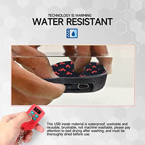 Heated Insole, Usb Rechargeable With Remote Control Switch Wireless Thermal Insoles, Adjustable Temperature Foot Warmer For Outdoor Hunting Fishing Hiking Camping Unisex (Small, Colorful) #TOP4