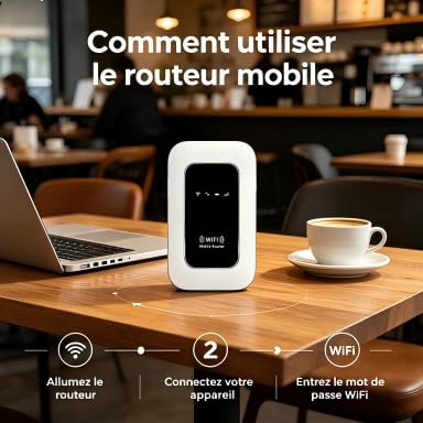 Modem WiFi Portable 5G/4G sans Abonnement, Routeur Mobile Déverrouillé Multi-Opérateurs Haut Débit