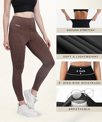 Image of Glamoras Women Polyester Spandex High Waist Gym Legging with Side Pocket, 4-Way Stretch, Squat-Proof, Moisture-Wicking Yoga Pants, Workout Tights for Running, Gym, Fitness, Training, Yoga & Activewear