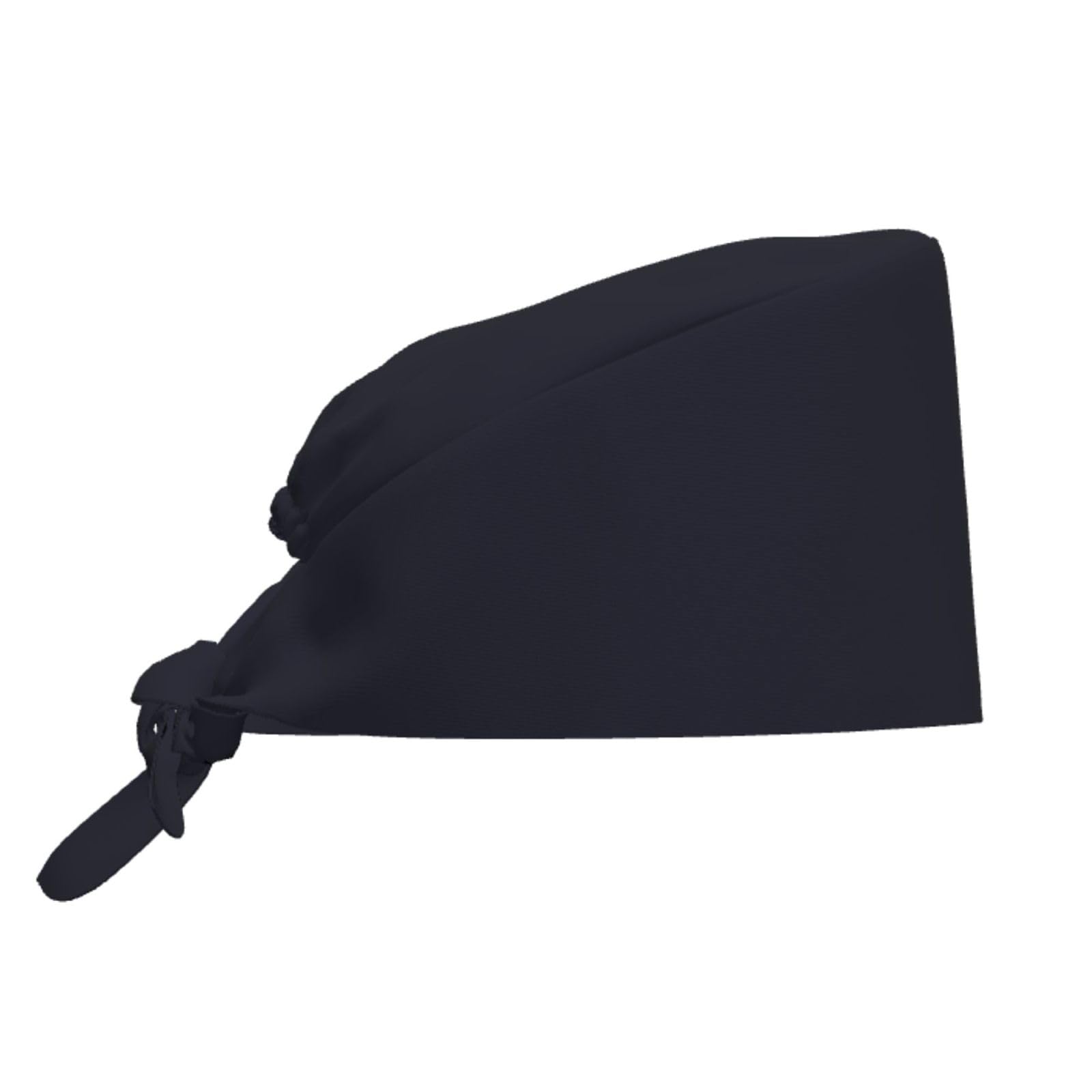 YYHHAOFA Breathable Work Hat Solid Color Black Printed for Chef, Nursing, Spa, Facial Care, Fitness