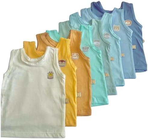 Kit com 5 Camisetas Regatas para Bebê (Masculina) - 100% Algodão