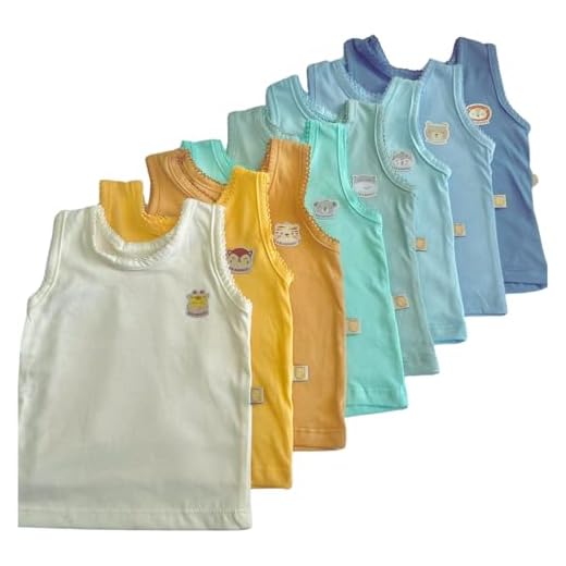Kit com 5 Camisetas Regatas para Bebê (Masculina) - 100% Algodão (BR, Idade, 0 Meses, 3 Meses, Regular, Diversas)