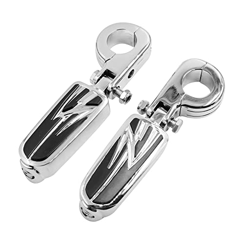 F Fierce Cycle 1 Pair 10Mm Aluminum Aolly Motorcycle Rearsets Rear Set Footrest Footpeg Foot Rest Peg Bike Bicycle Cycling Silver Tone Black Universal For Harley Davidson #TOP7