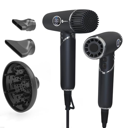 Secador De Pelo De Iones Plegable Ligero Con Un Motor Sin Cepillo De 11.000rpm, Secado Rápido Bajo Ruido Difusor Magnético Pantallas Lcd Para El Hogar, Salones Y Viajes Negras Secador De Pelo De Iones Plegable Ligero Con Un Motor Sin Cepillo De 11.000rpm, Secado Rápido Bajo Ruido Difusor Magnético Pantallas Lcd Para El Hogar, Salones Y Viajes Negras