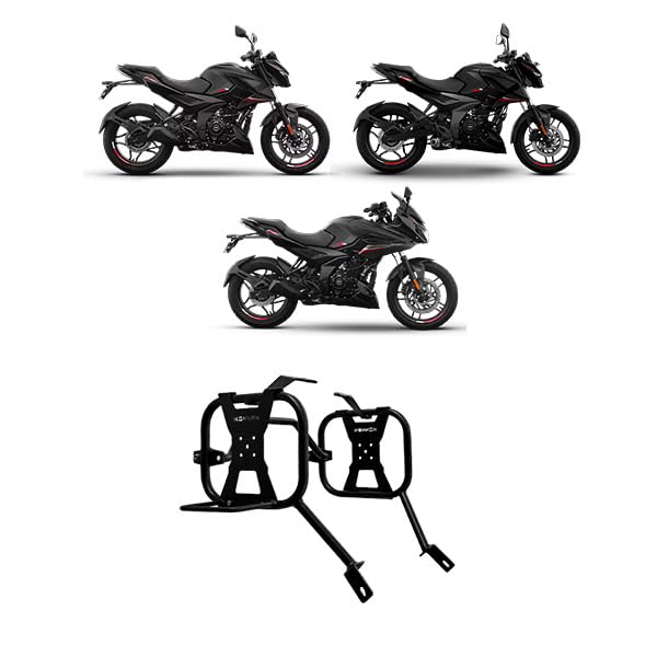 Image of 3 in 1 Saddle Stays with Jerry Can Holder and Bag Holder Compatible with Bajaj Pulsar N160 /N250 /F250 (Black) (Set of 1)