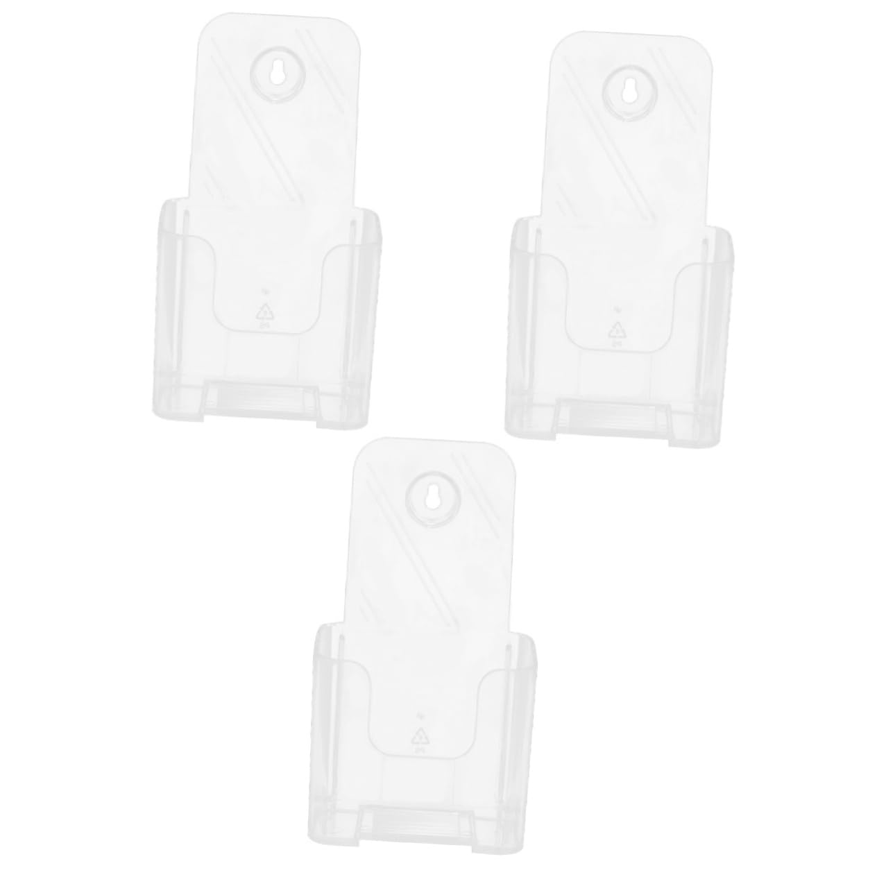 HOMSFOU 3 Piezas Soporte de Acrílico Transparente Folletos y Revistas Organizador Pared y Escritorio Oficina Estudio