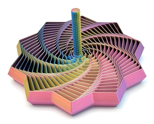 Image of Expanded Sensory Fidget Star with Handle - Visually Captivating and Satisfyingly Noisy! (Red - Yellow - Blue, Medium)