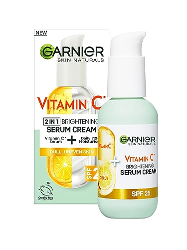 Garnier Vitamin C Serum Cream, 2in1 Formula With 20% Vitamin C serum & SPF 25 Moisturiser, Hydrate & Reveal Bright Glowing Skin. Skin Naturals, 50ml - Image 3