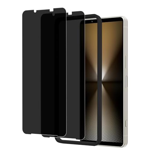 HUAKE 覗き見防止 国産硝子素材製 Xperia 1 VI 第6世代 SO-51E SOG13 XQ-EC44 / Xperia 1 VII SO-51F / XQ-FS44 用 のぞき見防止 ガラスフィルム 強化ガラス プライバシー フィルム 画面フ