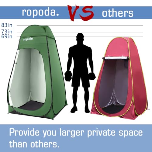Image of ropoda Pop Up Tent 83 inch x 48 inch x 48 inch Upgrade Privacy Tent, Porta-Potty Changing Portable Changing Room Includes 1 Removable Bottom,8 Stakes,1Removable Rain Cover,1 Carrying Bag