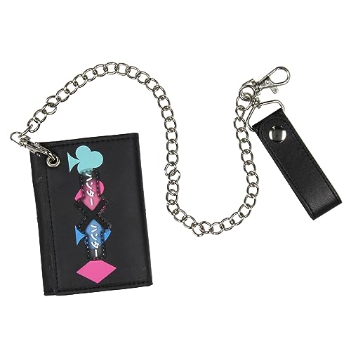 Hunter x Hunter Merch Anime Hisoka Morrow Tri-Fold Snap Closure Chain Wallet