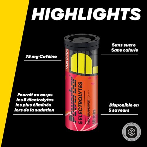 Powerbar 5 Electrolytes Pink Grapefruit 12x10Tabs - Tablettes effervescentes fournissant les électrolytes + 75 mg caféine – Image 5